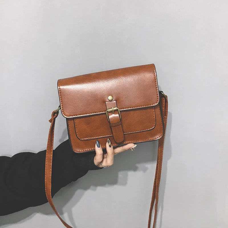 Bolso de hombro de cuero con solapa para mujer, de estilo Vintage bandolera, informal, elegante, para fiesta