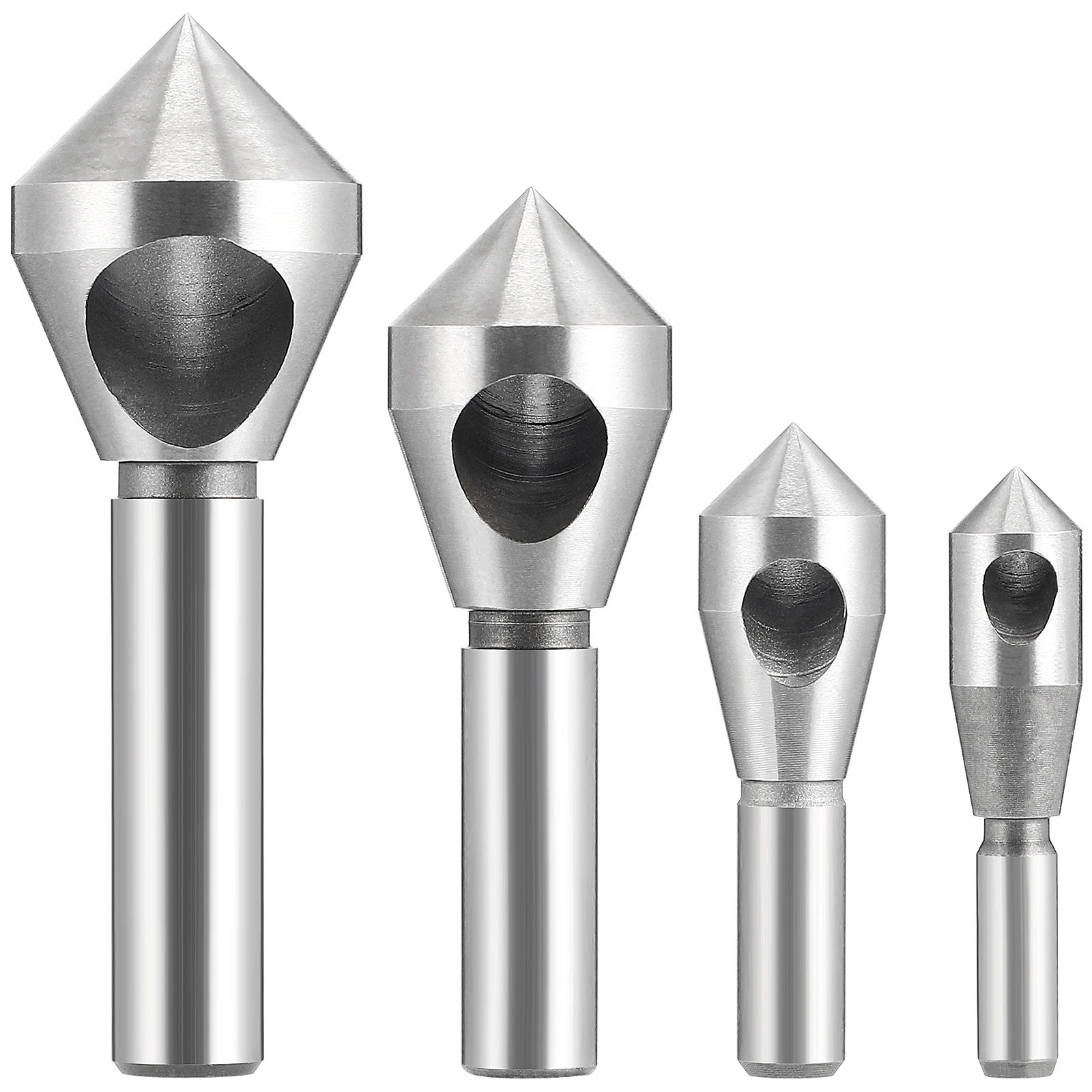 

4 pcs Slanted Hole Chamferer Countersink Bit Cobalt Steel Drill Deburring Tool for Aluminum Copper Plastic Stainless Steel Tools