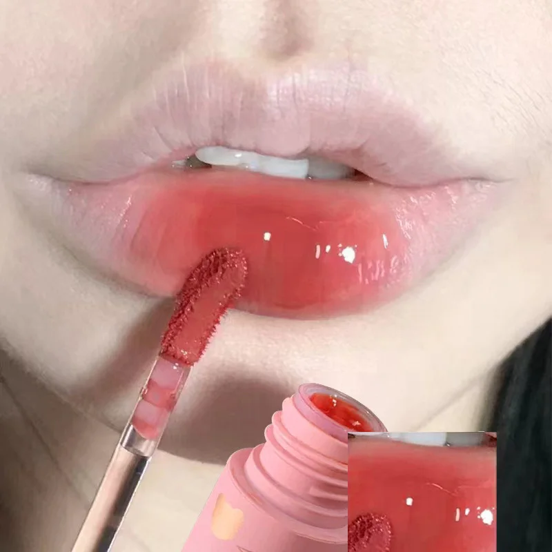 ملمع شفاه يدوم طويلاً للنساء ، صبغة شفاه بخلاصة ترطيب ، ملمع شفاه عالي اللمعان ، سمنة شفاه Pout ، لون أحادي اللون