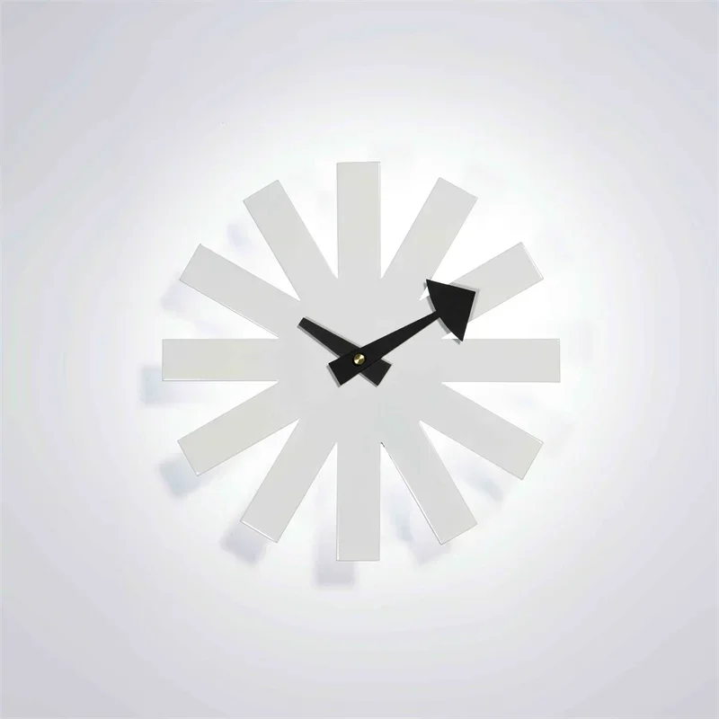 

Nordic Style Asterisk Wall Clock Metal Small Size Quiet White Livingroom Wall Decoration Horologe Watch Ornment Home Decor