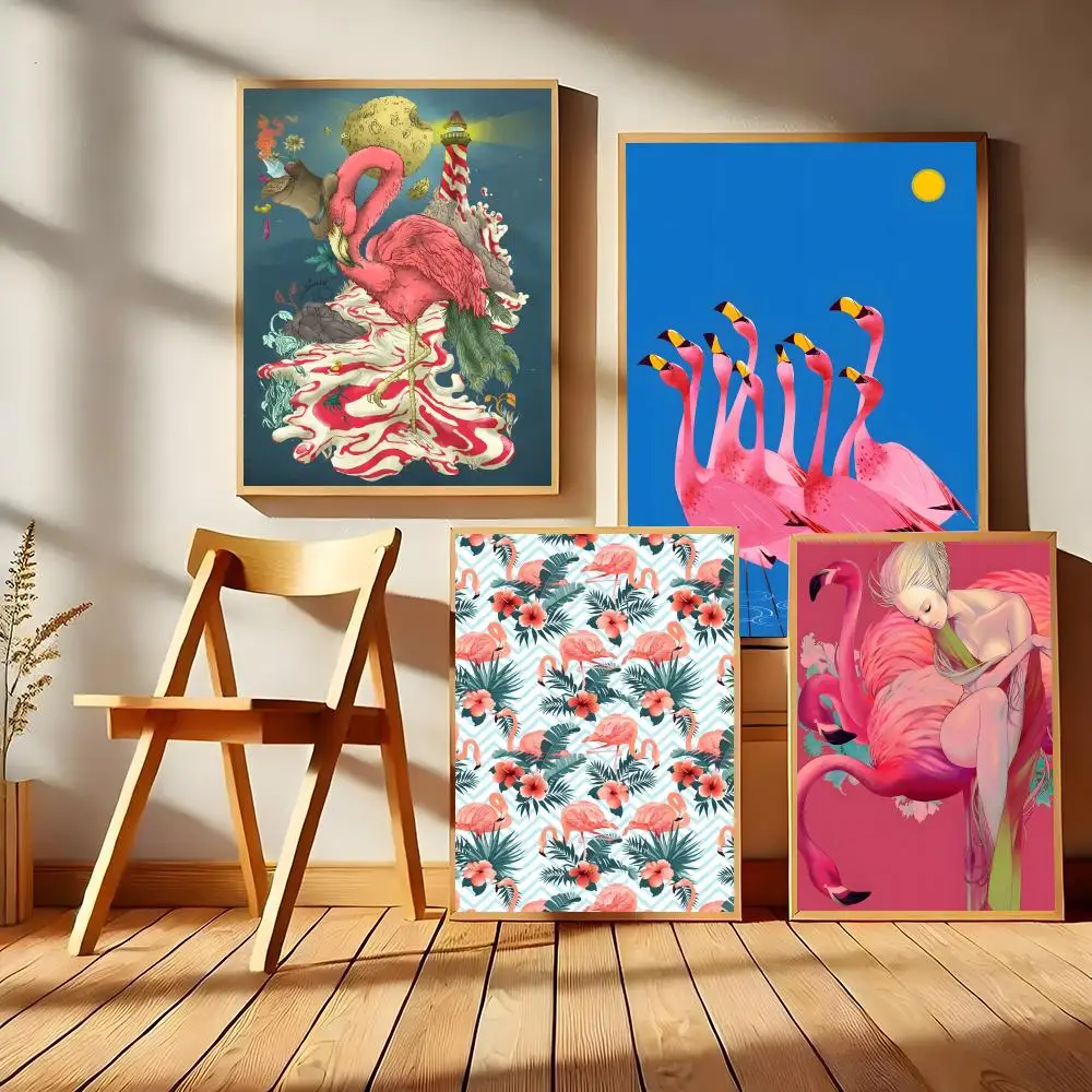 ملصق فني F-Flamingo سهل التركيب ذاتي اللصق عالي الدقة لتزيين الحائط مقاوم للماء ومقاوم للتمزق وغرفة النوم المنزلية هدية مثالية