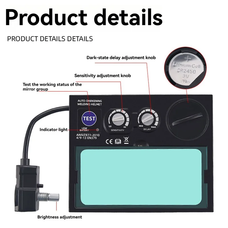 

LJL Enhanced Solar Auto Darkening Filter For Polish Welding Mask, True Color Lens, Plasma Cutting Helmet