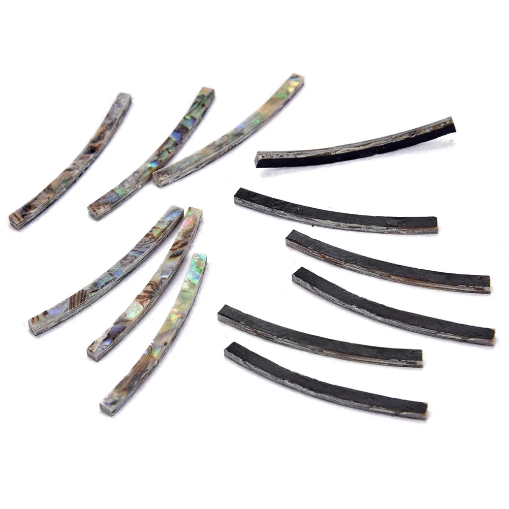 

12Pcs Guitar Rosette Paua Abalone Curved Strips Sound Hole Natural Shell Inlay Decoration for Electric Bass Guitar