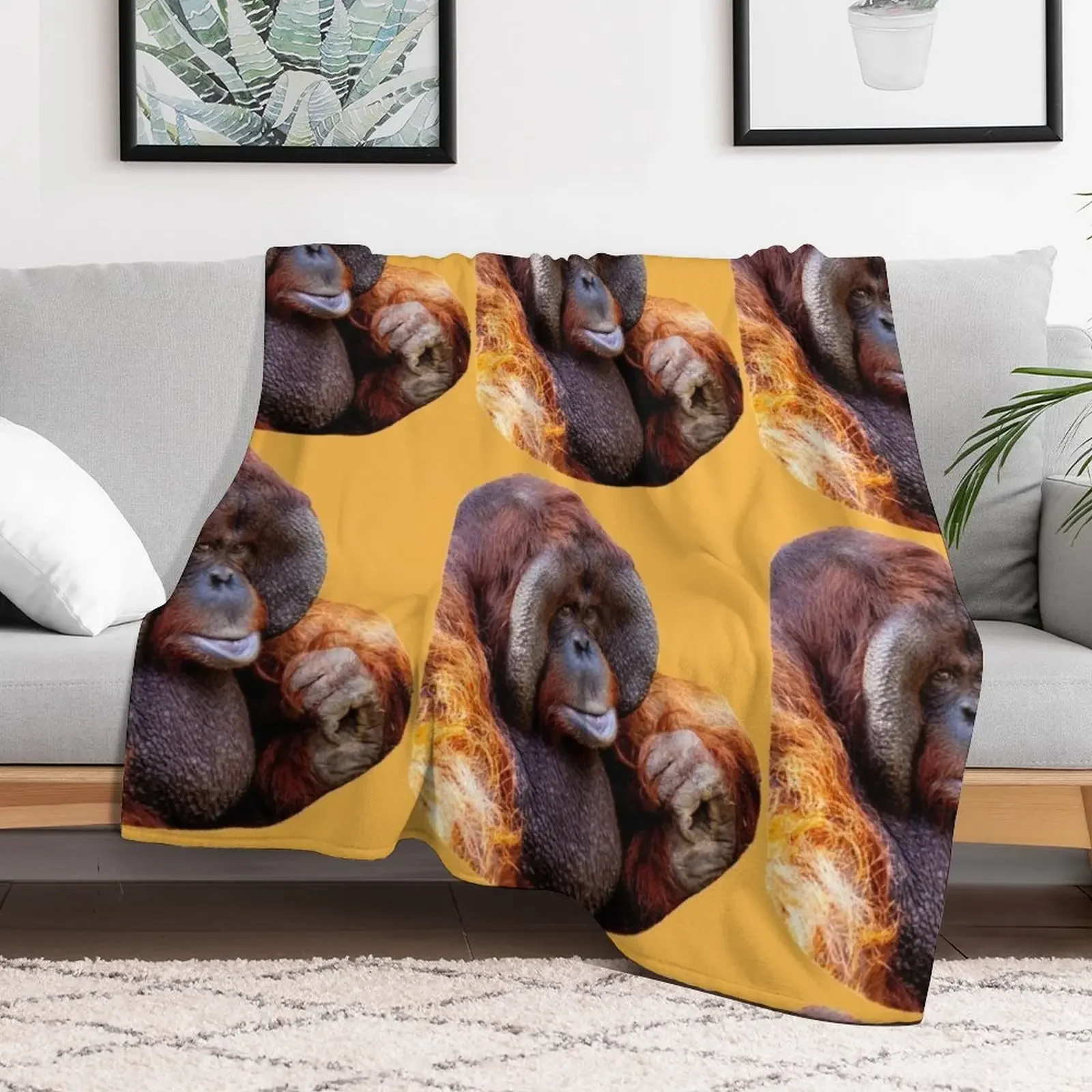 Old Man Orangutan Throw Blanket Thermal christmas gifts Decorative Throw Loose Blankets