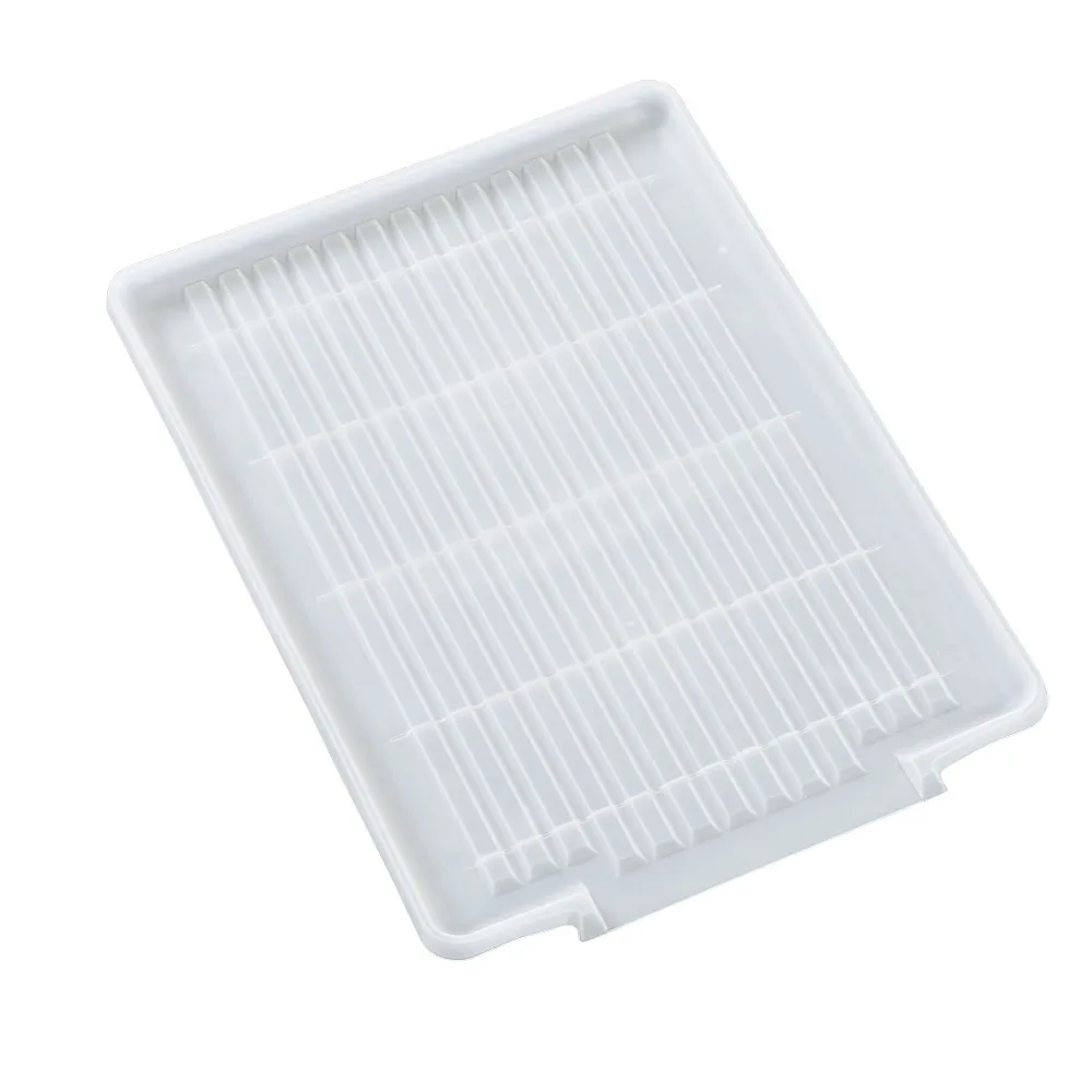 Large Clear Plastic Dish Drying Drain Board, Kitchen Sink Dish Drainer Tray for Countertop Drying