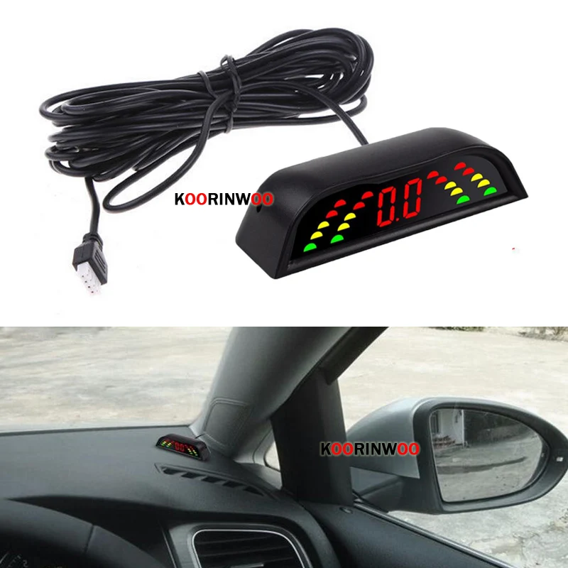 Koorinwoo Adjustable Original 13MM Flat Sensor Car Parking Sensor LCD Screen Parktronic Reverse Backup Radars Car Detector Alert
