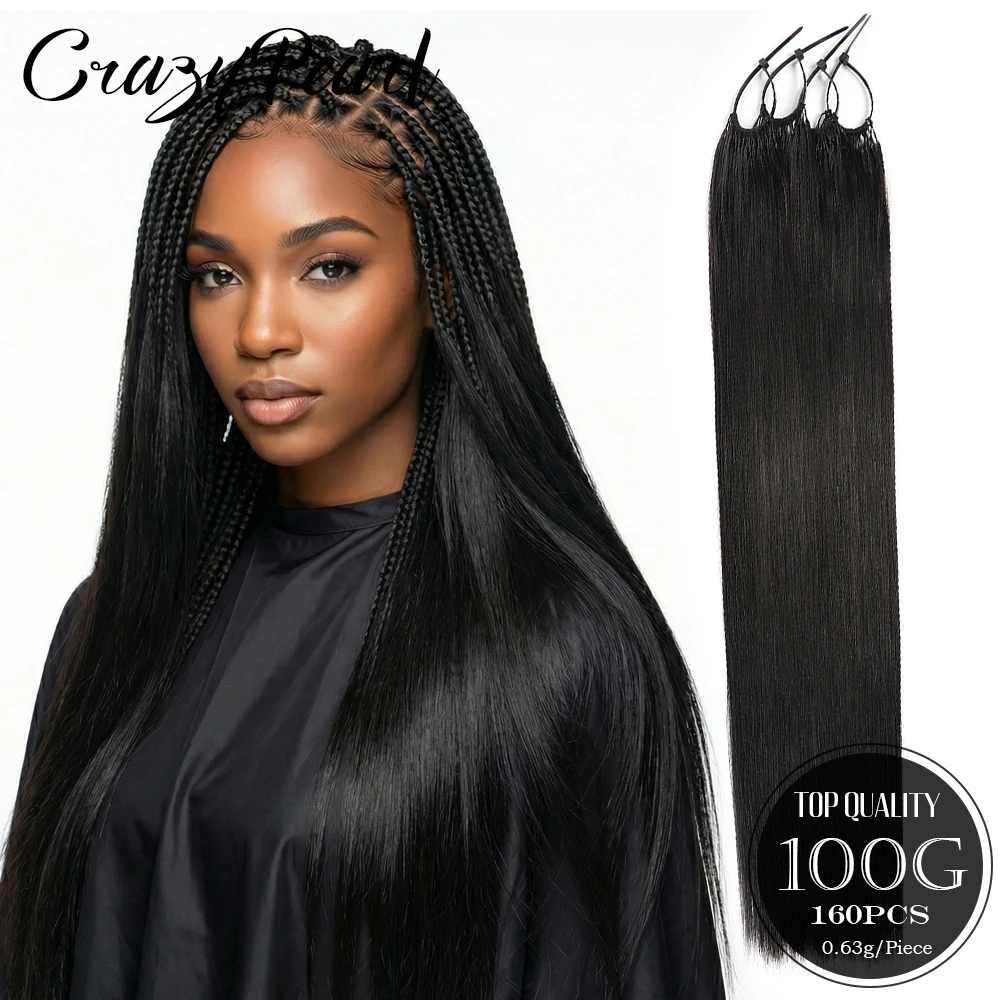 

Crochet Human Hair for Black Women Straight Crochet Human Hair Bundles #1B Natural 22" Pre Separated Reusable Real Human Hair