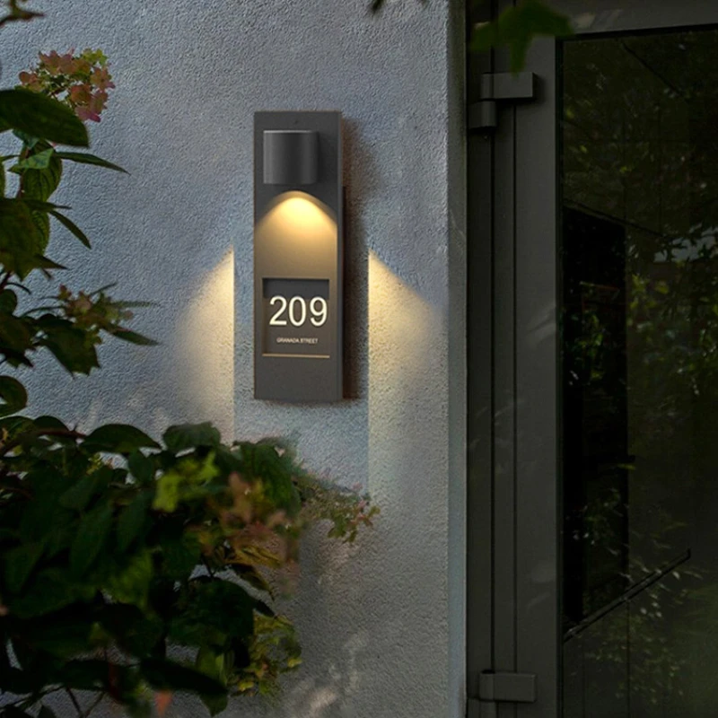 

Outdoor waterproof door sign lights, solar wall lights, human sensing wall villa courtyard door rechargeable