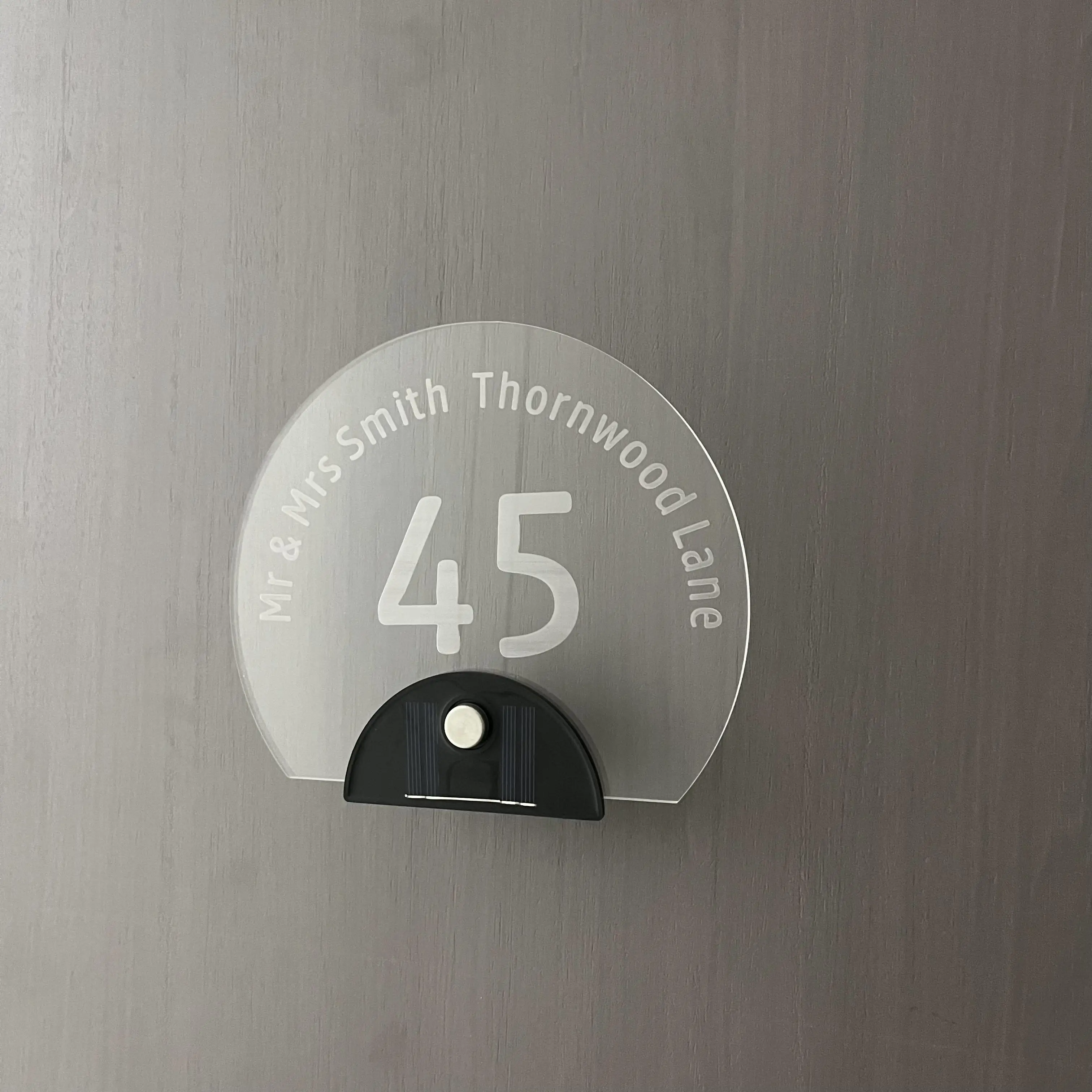 Personalized Acrylic Door Sign – Transparent Laser Engraved LED Light, Custom Text, Oval/Round/Rectangle Design