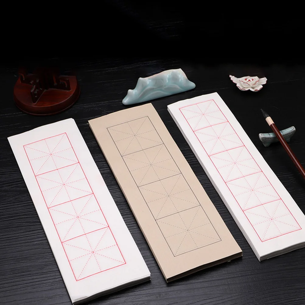

100 Sheets Mi Zi Calligraphy Practicing Paper Multi-Functional Rice Paper for Chinese Calligraphy and Painting