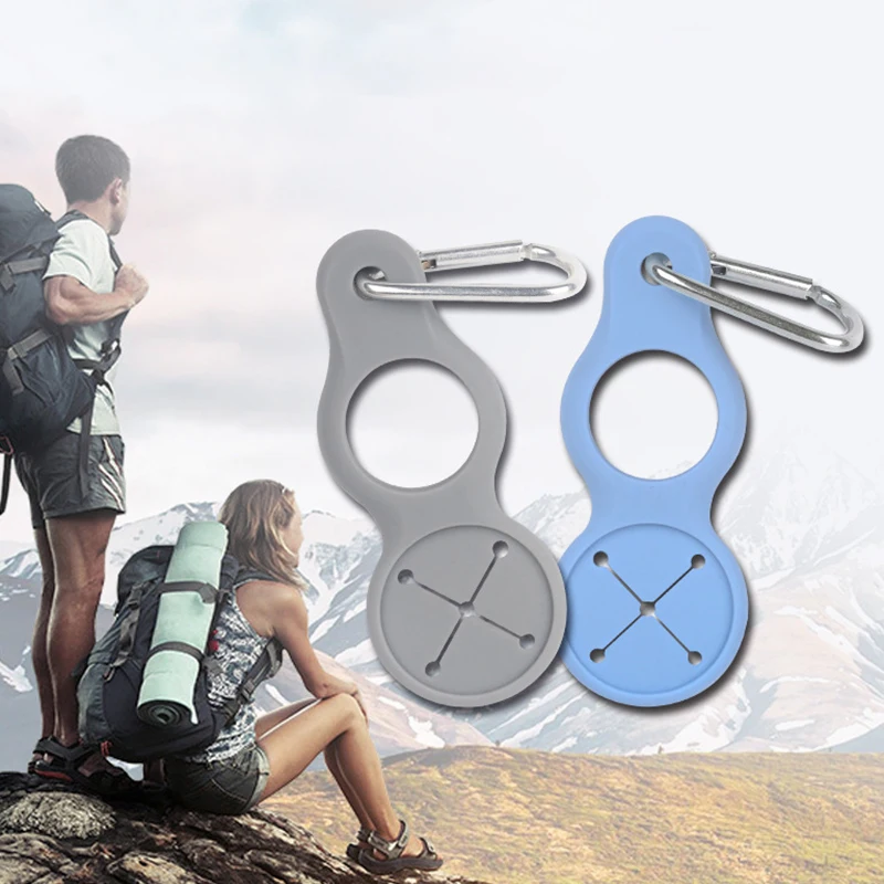 Water Bottle Holder Mountaineering Carabiner Belt Backpack Hanger Hook Clip Multifunctional Water Bottle Silicone Buckle