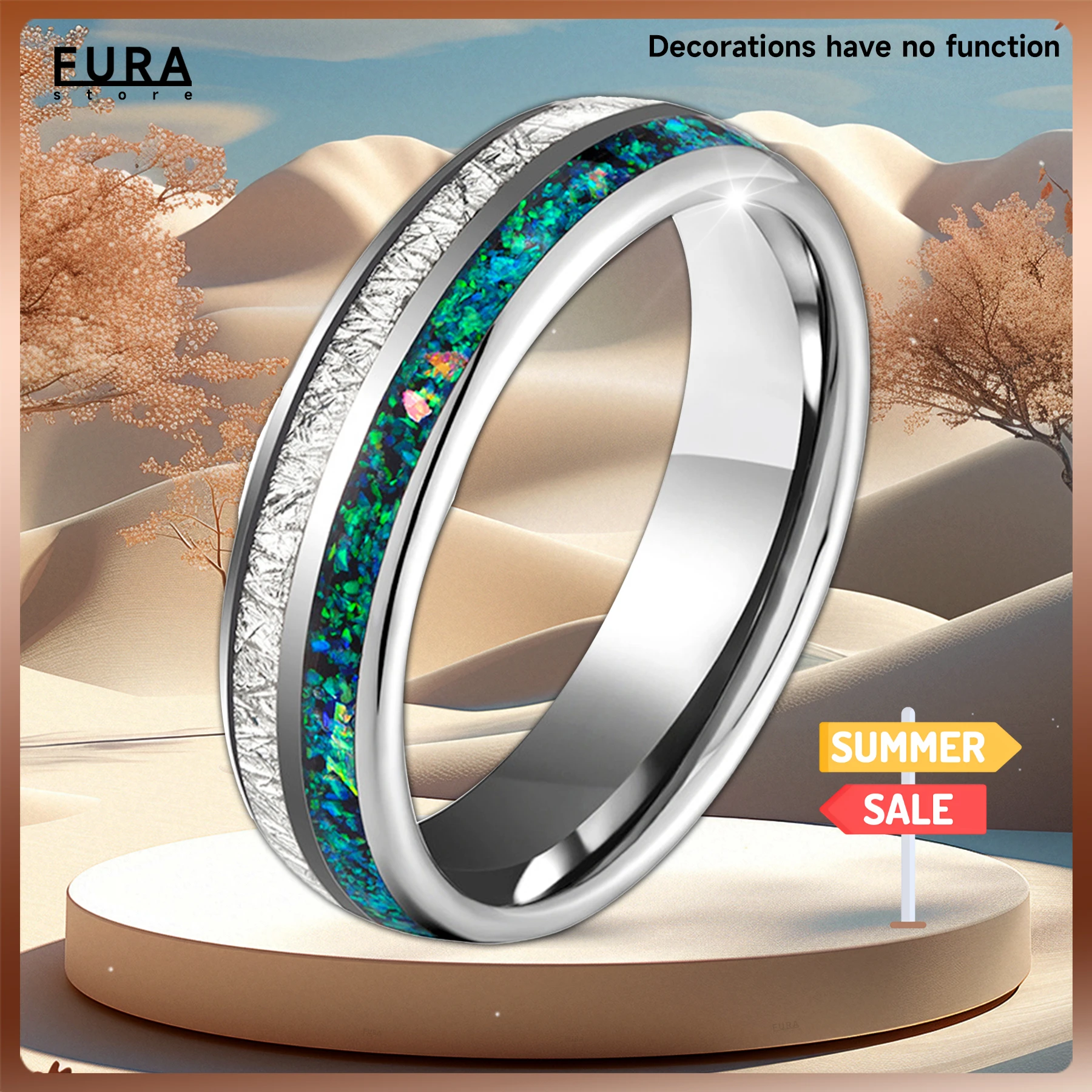 

Suitable for 6mm tungsten carbide ring Silver foil full star set wedding ring men and women engagement party birthday gift