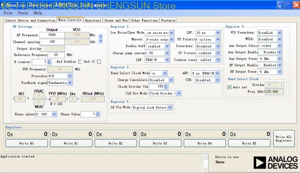 ADF4350/ADF4351  board 35M-4.4G signal source Official PC software control Frequency hopping with point frequency