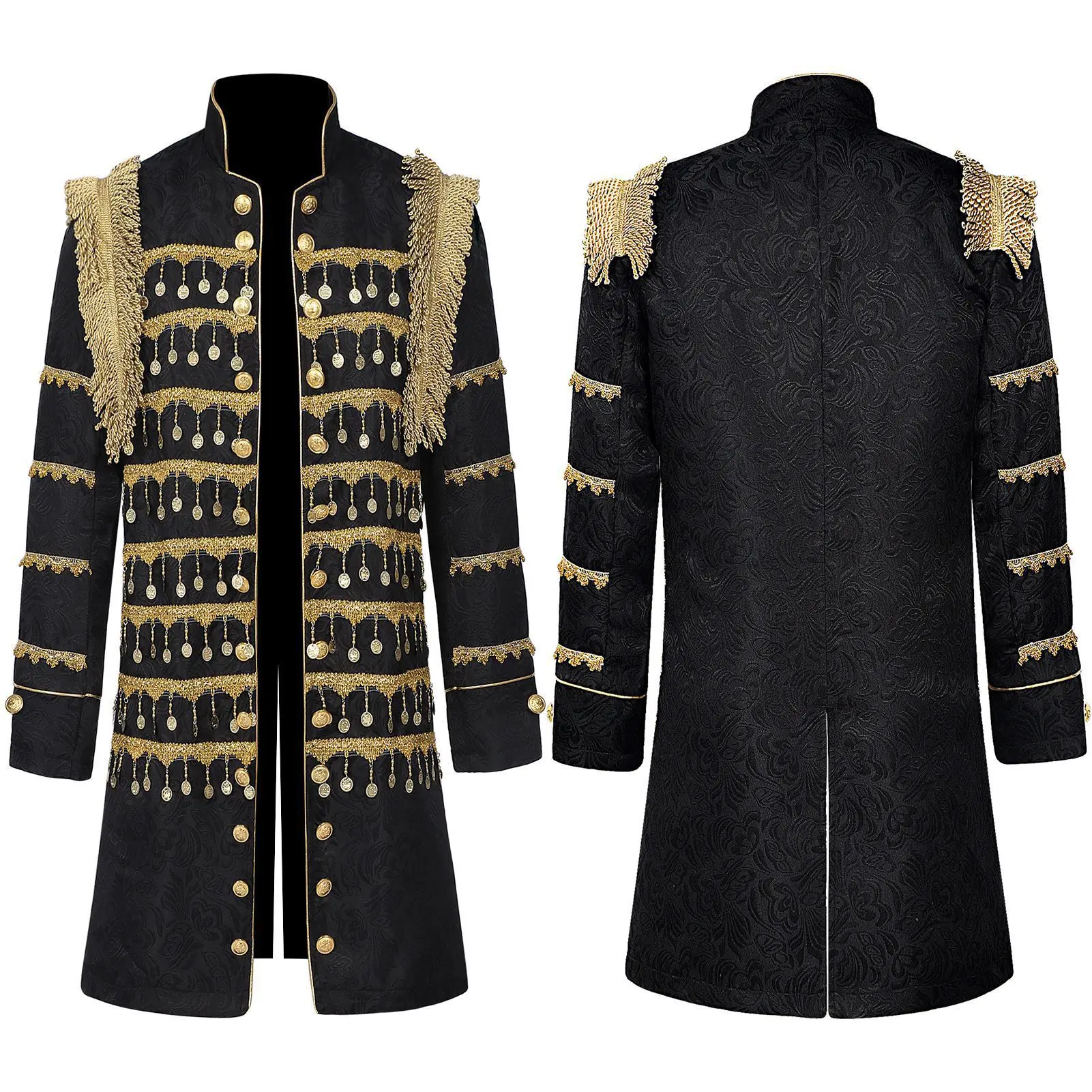 زي روك ستار التنكري للرجال، سترة برينس الملكية التاريخية، معطف روكوكو القوطي، معطف واق من المطر، زي الأداء