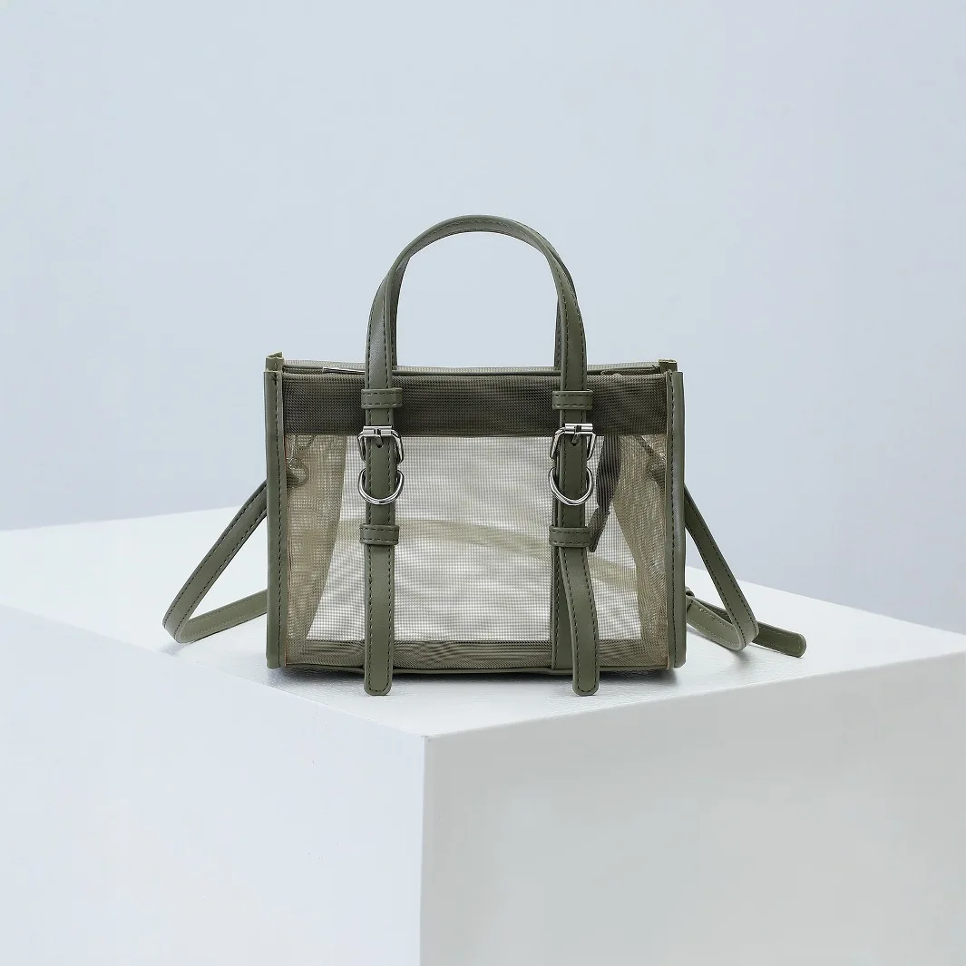 

Transparent Hollow Shoulder Bag For Mesh Totes Bag Summer Beach Bag Ladies Portable Handbags Vacation Bags Clutch feminina