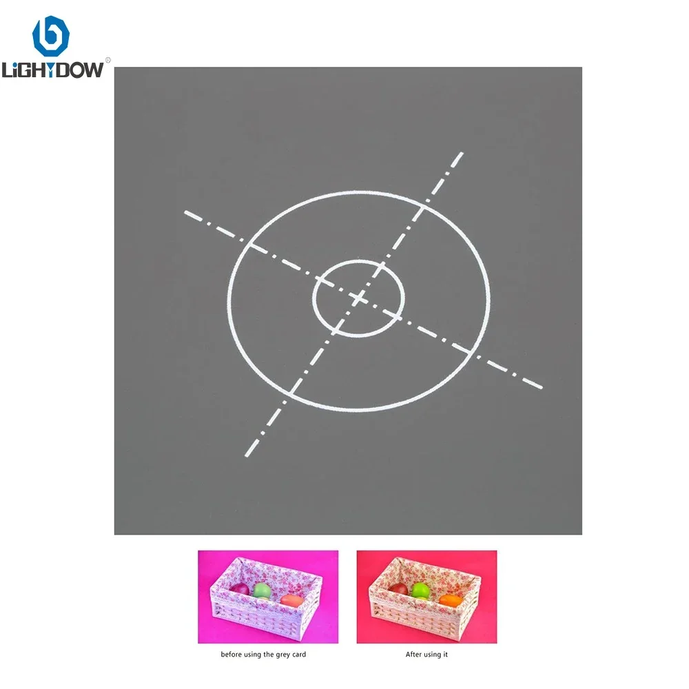 Lightdow 30cm 18% 접이식 그레이 카드 반사판은 노출을 정확하게 감지합니다. 운반용 가방이 있는 양면 포커싱 보드
