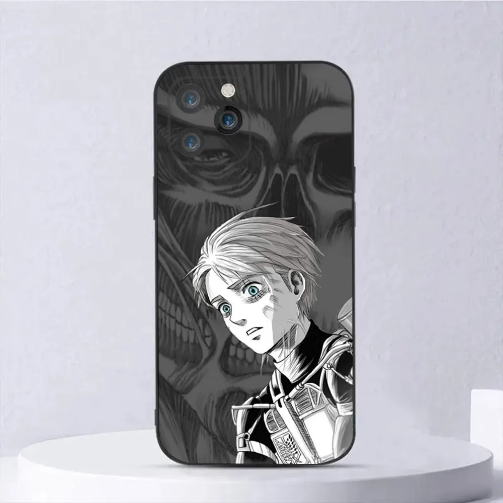 Anime Armin Arlert Phone Case For iPhone 15,14,13,12,11,Plus,Pro Max,XS,X,XR,SE,Mini,8,7 Soft Silicone Black Cover