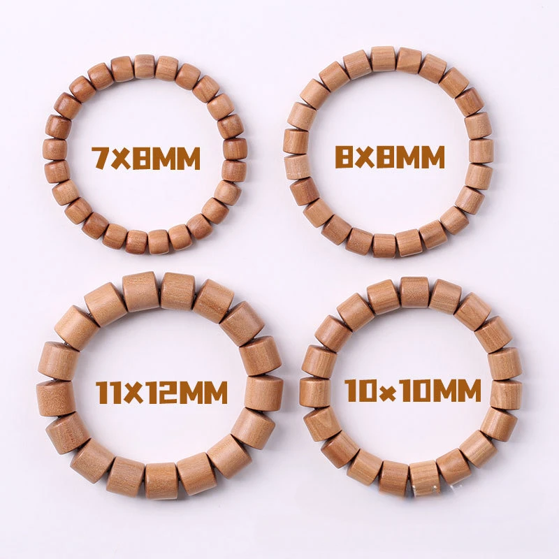 Natural Indian Sandalwood 7 8 9 10mm Straight Cut Beads Old-Styled Bead Barrel Beads Single Circle Women's Bracelet Sandalwood