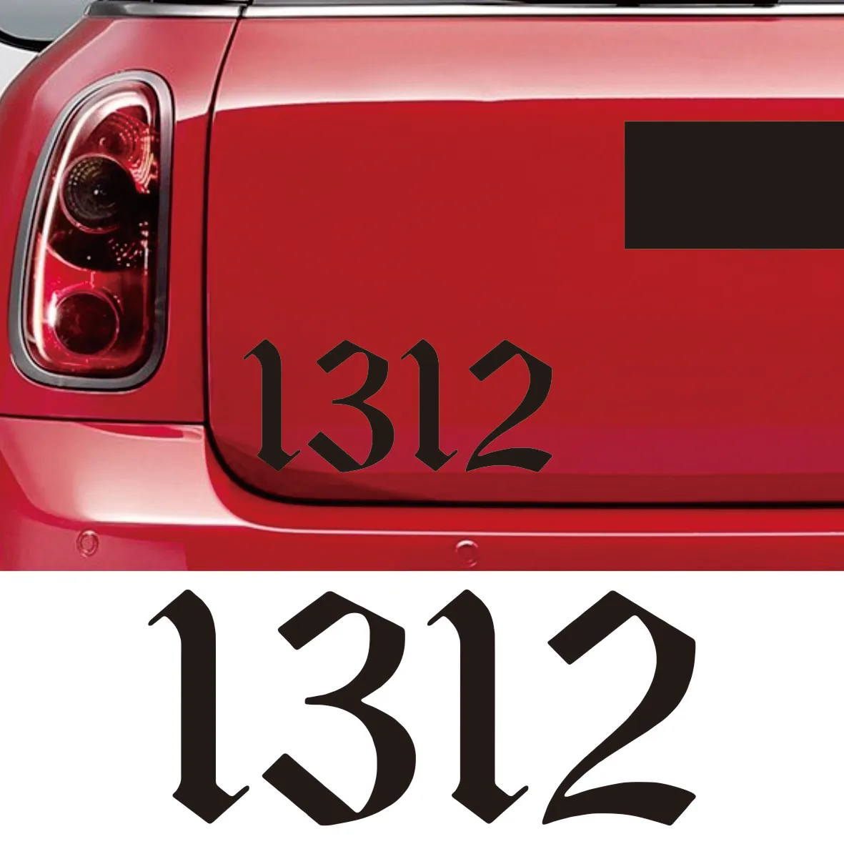 

Funny Vinyl Decal Number 1312 Car Sticker Waterproof Stickers on Truck Bumper Rear Window