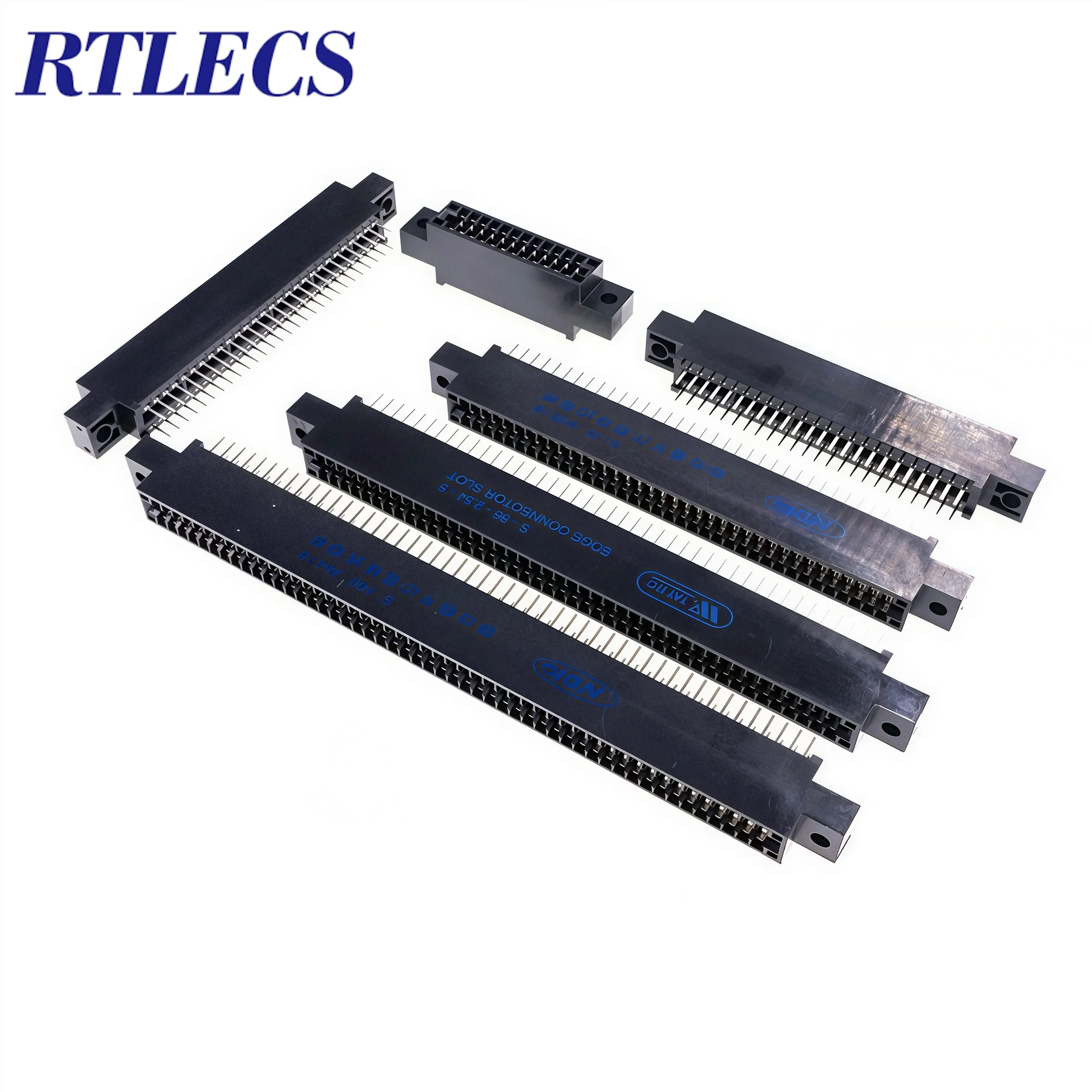 5pcs Edge Connector Slot 2.54 mm Pitch 24 44 48 50 56 60 72 86 88 100 120 Pin PCB Card Gold Finger Socket Mounting ears Board DI