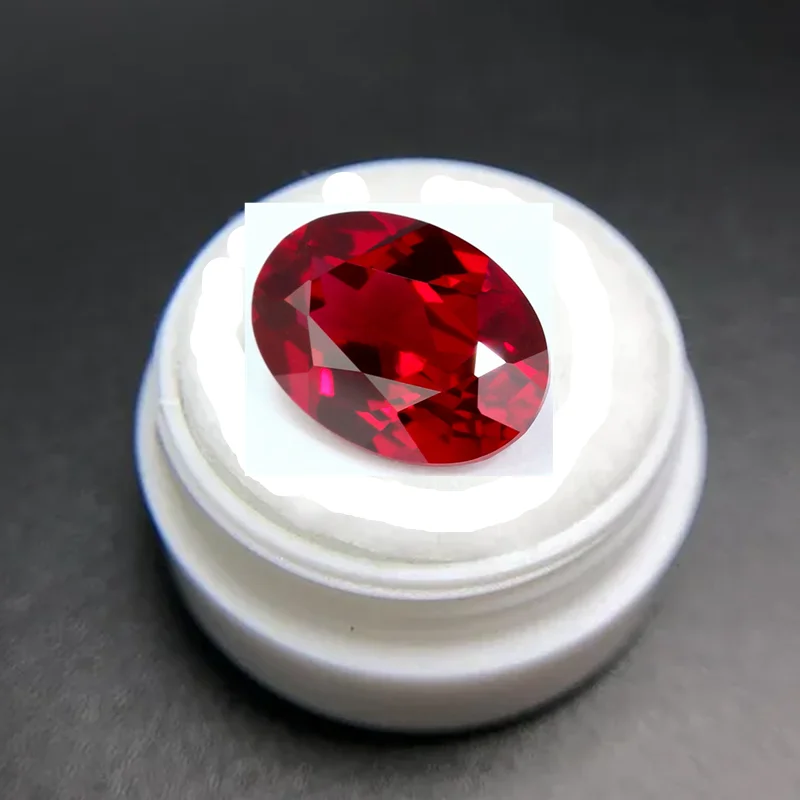 

Boxed Fluorescent Ruby Oval Faceted Cut 13×18mm 16.0ct Loose Gemstone for Jewelry Making Collection Gift Precious Stone