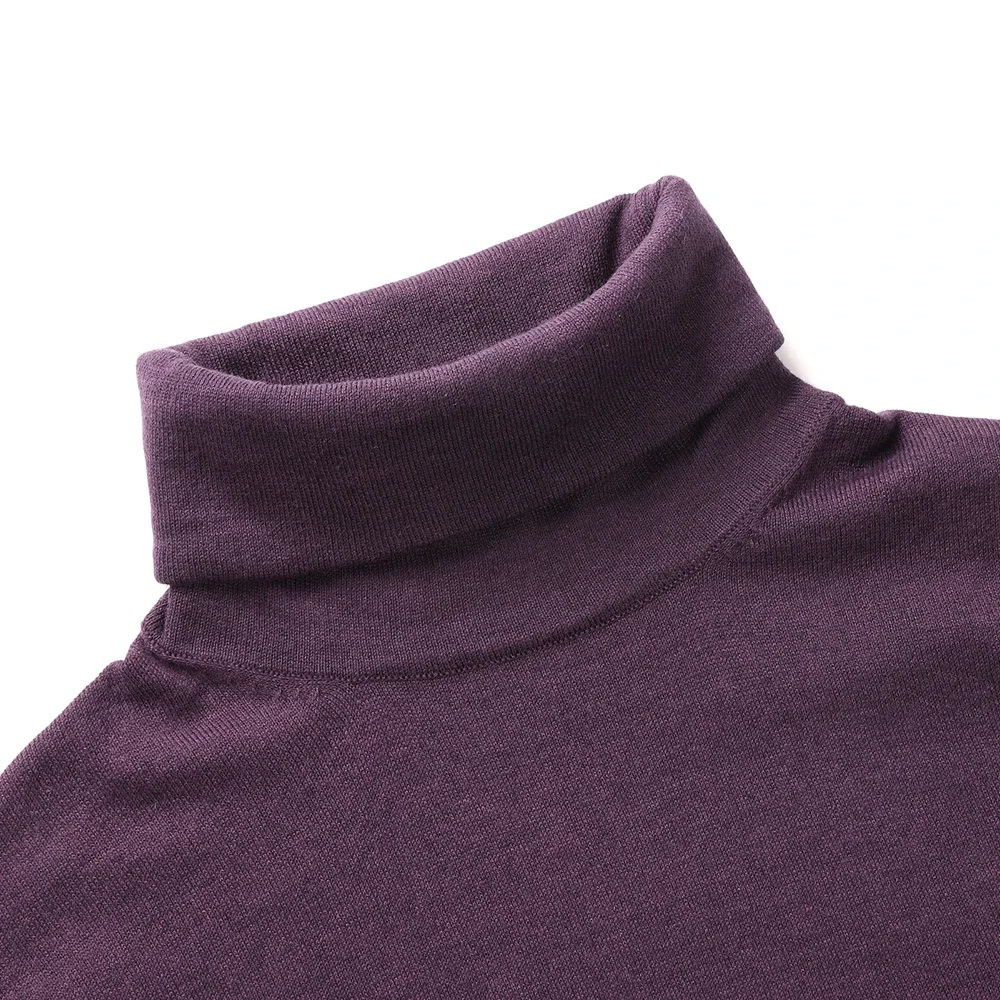 Inner Luxury Light Thin Skinny Cotton Sweaters for Men Women Winter Fall Fashion Turtleneck Pure Color Elastic Long Sleeve Top