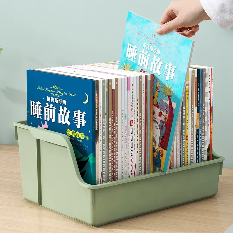 Desktop book storage box Student picture book storage basket Large capacity home storage box for children\'s toys organizer box