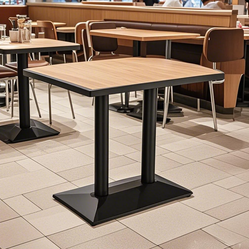 Double column, square, thickened, iron table rack, furniture, cast iron, table foot