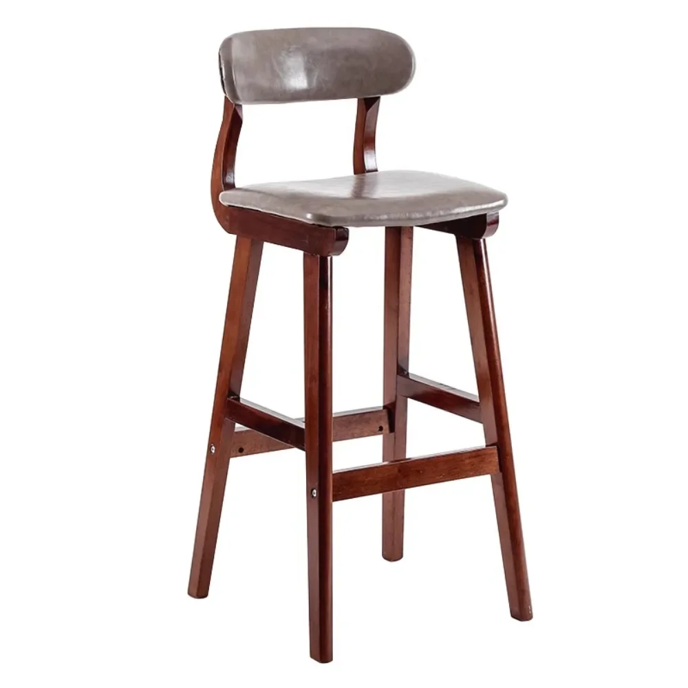 American Wooden Bar Chair Retro Gaming Bedroom Kitchen High Chairs Comfortable Unique Tabourets De Bar Interior Decorations