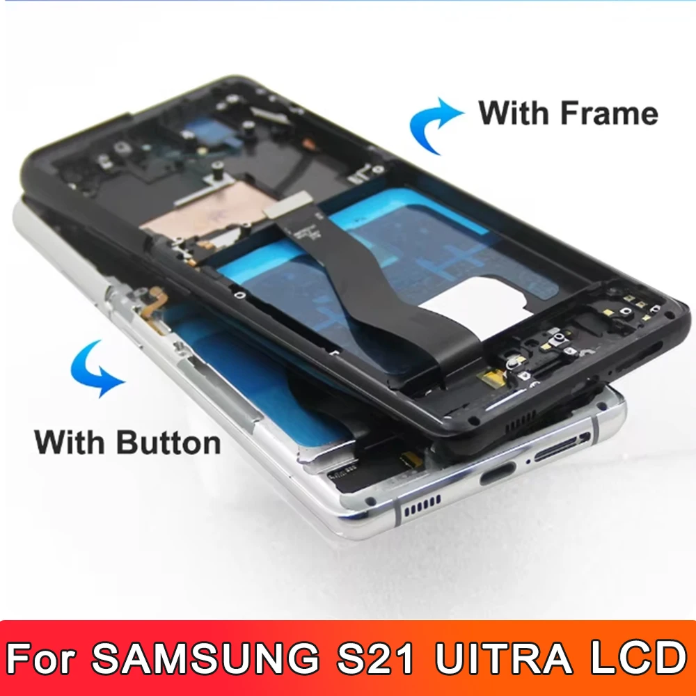 6.8\'\'OLED For Samsung S21 Ultra 5G Lcd Display Digital Touch Screen For Samsung G998F G998B Display With Frame