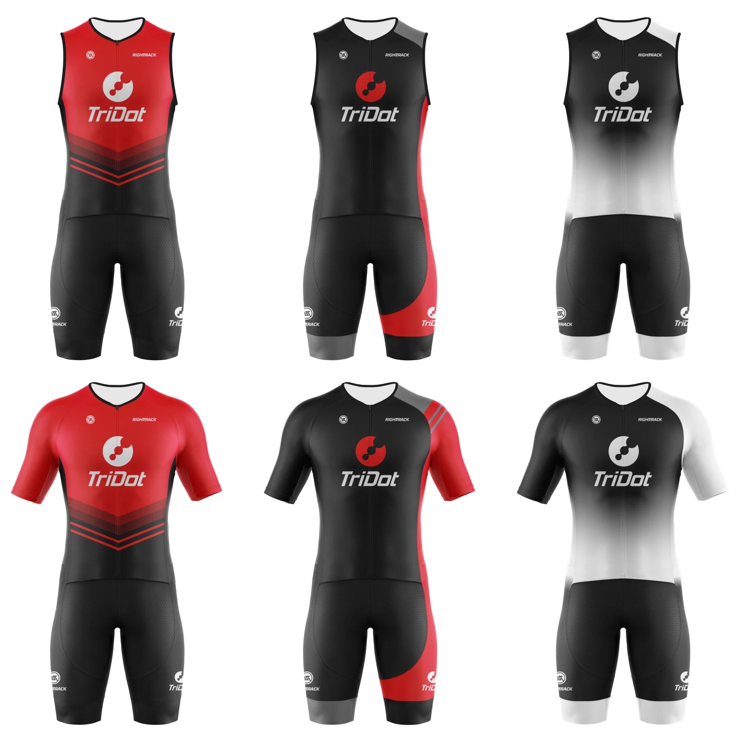 TriDot Triathlon ProTrisuit 1PC Racesuit Clothing Unisex Jumpsuit Swimming Cycling Running Competition RIGHTTRACK Apparel