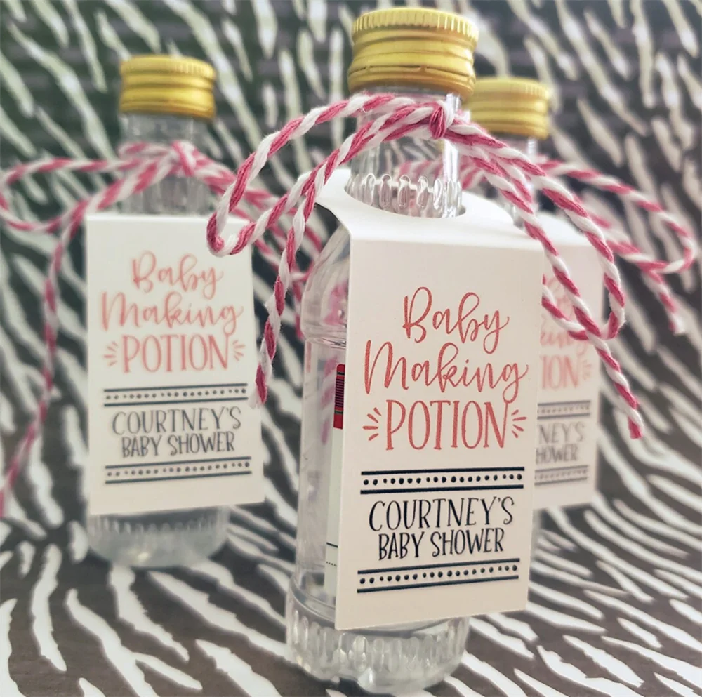 50pcs Baby Making Potion Bottle Tags, Baby Shower Favor Bottle Tags, Gender Reveal Party Favors, Bottle Labels, Nip Shot Bottle