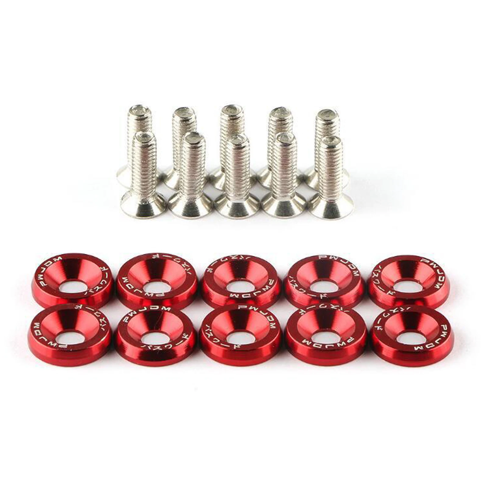 20pcs M6 Anodized Aluminum Fender Screw Washers Bolts for Automobile Fender Headlight Bumper Car Modified Fasteners Aluminum