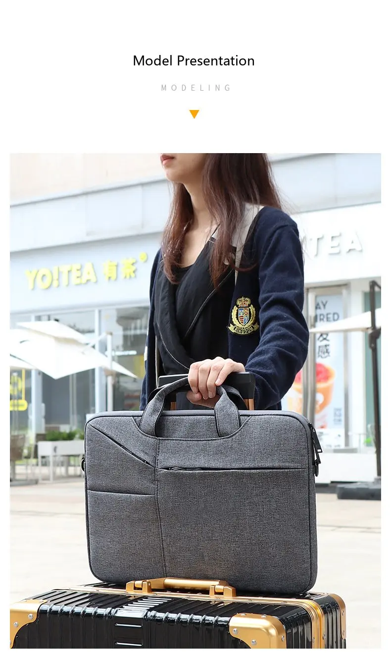 Oxford Laptop-Umhängetasche 14 15 Zoll Wasserdichte Aktentasche für MacBook Tragbare Schulter-Handtasche – Detail 17