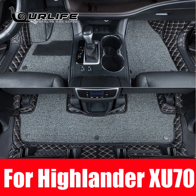 

For LHD RHD Toyota Highlander Kluger XU70 2021 2022 2023 2024 2025 Car Floor Mat Carpet Pu Leather Foot Pad Mats Accessories