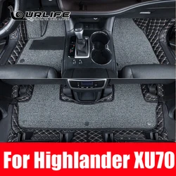 For LHD RHD Toyota Highlander Kluger XU70 2021 2022 2023 2024 2025 Car Floor Mat Carpet Pu Leather Foot Pad Mats Accessories
