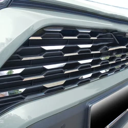 54PCS Stainless Steel 3D Front Grille Sticker Trim For Toyota Rav 4 Rav4 2019 2020 2021 Car Styling