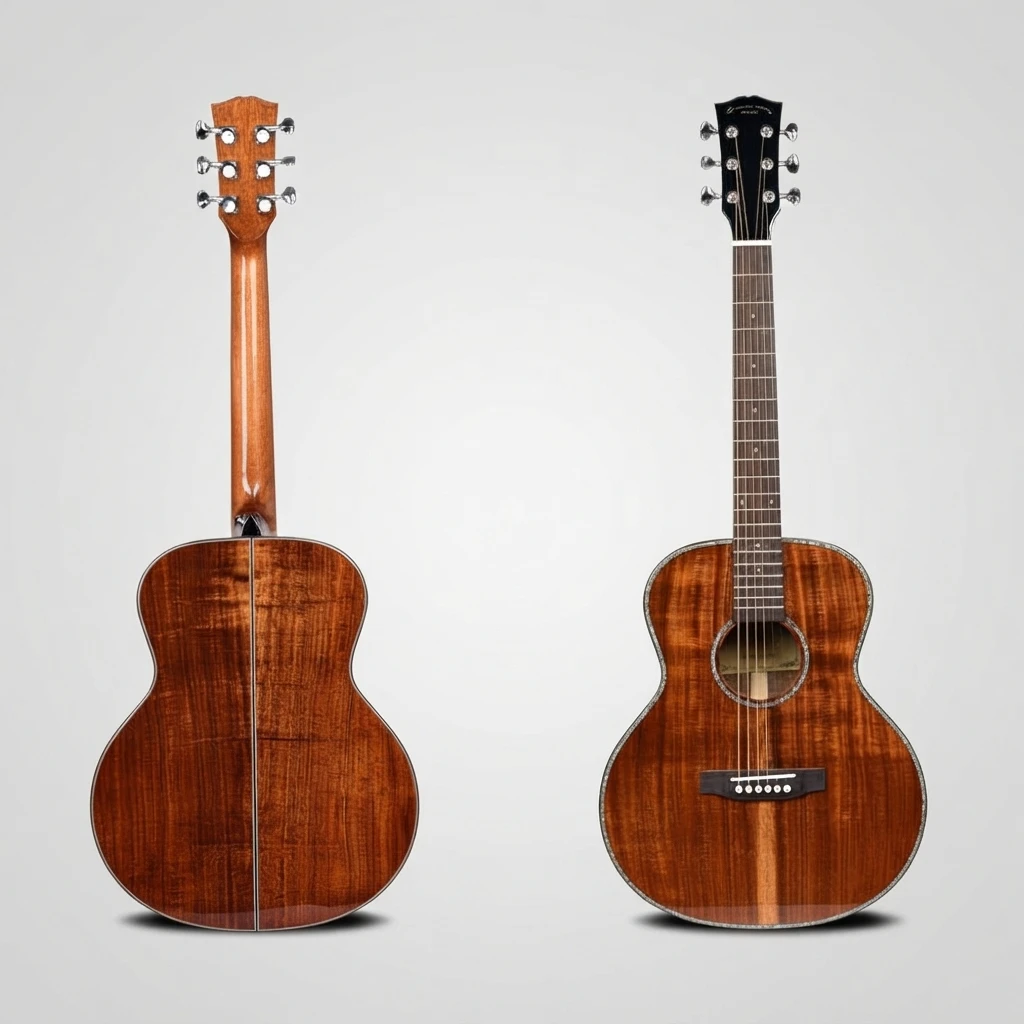 OM‑Style Cutaway Acoustic Folk Guitar,Solid Spruce Top,Rosewood Fretboard,Gloss Vintage Brown For Intermediate Guitar Players