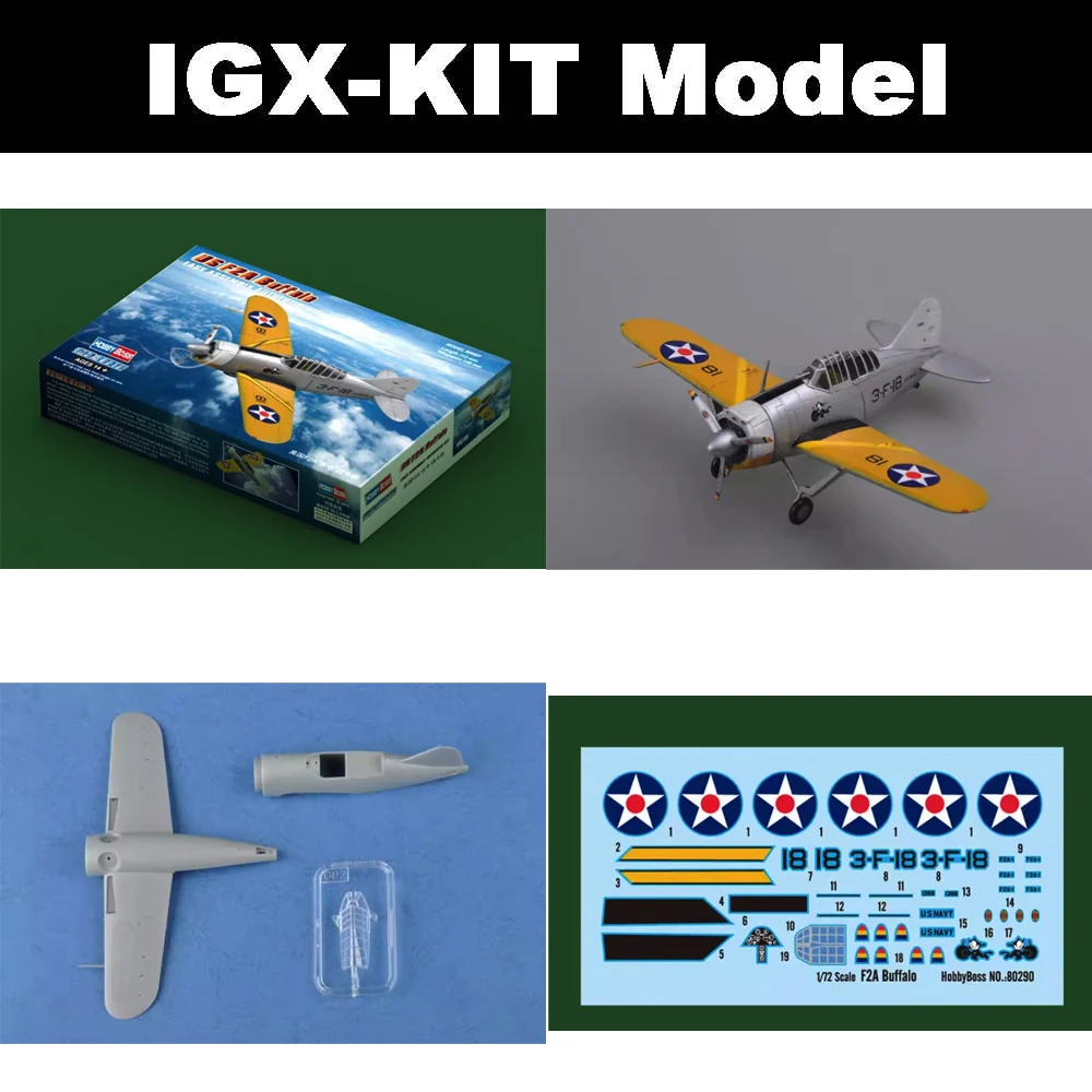 

Hobbyboss 80290 1/72 ScaleI US F2A Модель истребителя Buffalo Коллекционная игрушка Пластиковая сборка Набор моделей зданий