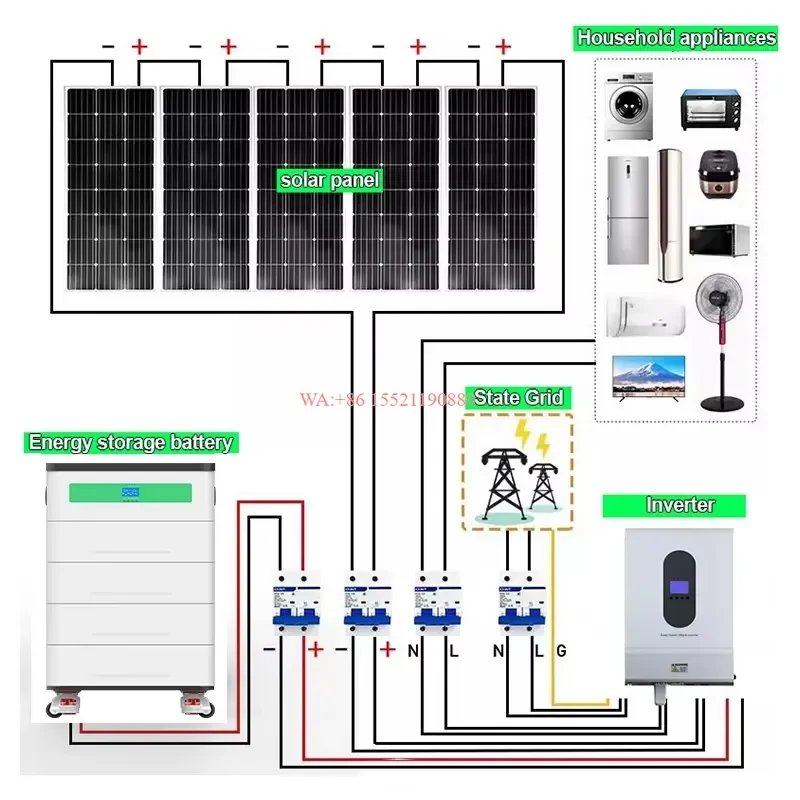 WMWMNU Off Grid Photovoltaic Solar Energy System 5Kw 10Kw 12Kw Complete Kit Hybrid Solar Power Systems Kit for Home