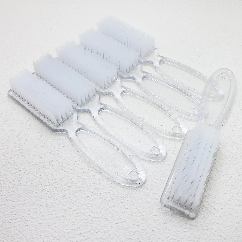 2/4/6/8/10 stücke Klar Griff Nail art Pinsel Nagel Hand Schrubben Reinigung Pinsel Weiche Entfernen Staub Reiniger Maniküre und Pediküre Werkzeug – Detail 2