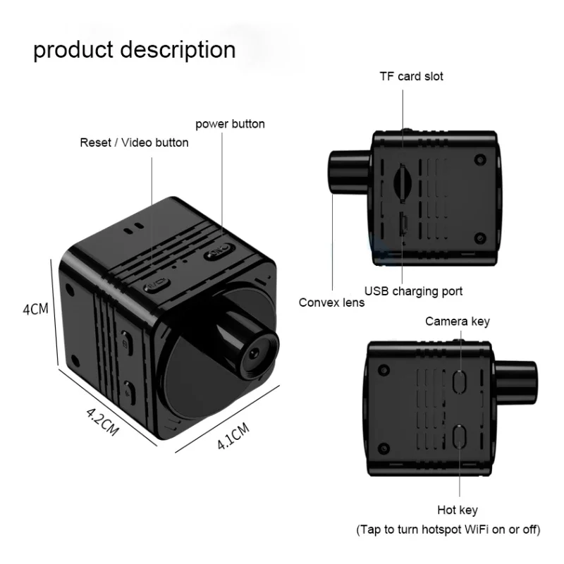 2023 New Mini Camera WiFi 1080P 12H Life Time Smart Wireless Camcorder IP Hotspot HD Small Cam Motion Detection Vlog Video Micro