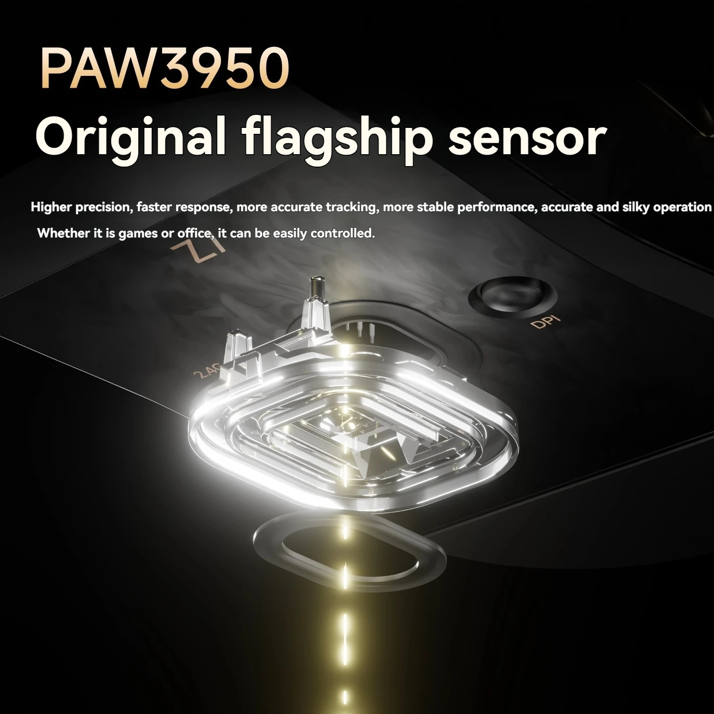 EWEADN Z7 ماوس لاسلكي مزدوج الوضع سلكي 2.4G خفيف الوزن مركب من ألياف الكربون صغير متوسط الحجم الأيدي ماوس ألعاب رياضي إلكتروني