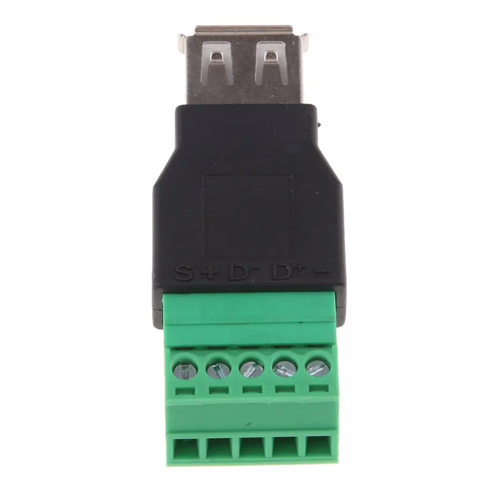 USB2.0 Type A Female to 5 Pin Screw with Terminal Connector Plug