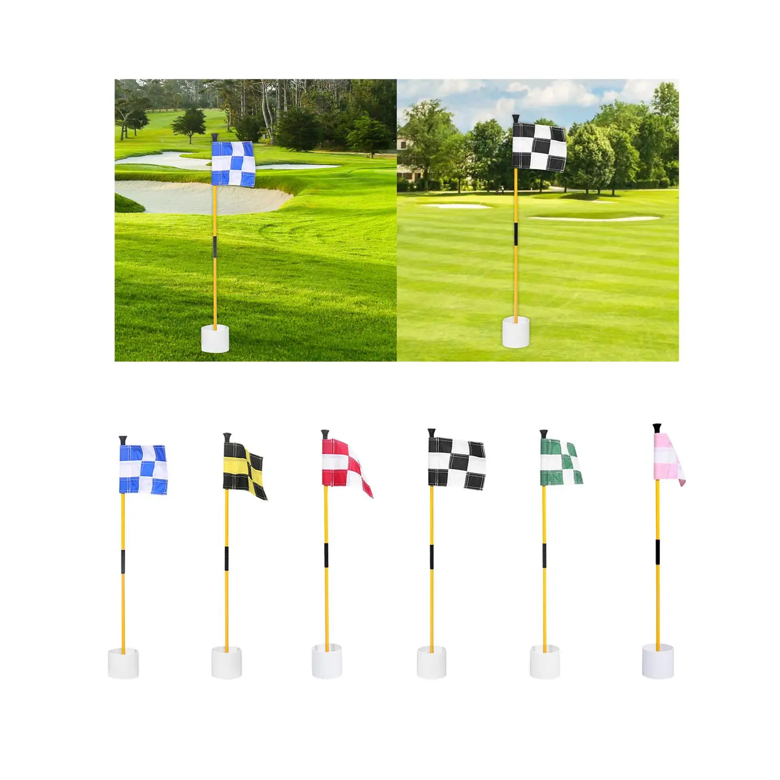 Golf Putting Green Flag and Hole Cup Yard Backyard Golf Flag Golf Flagpoles Indoor Outdoor Home Office Backyard Golfing Gifts