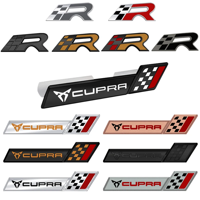 Car Styling Body Trunk 3D Metal Race R Emblem Grille Badge Stickers Decal For Altea Exeo Ateca Formula Toledo IBIZA LEON Racing