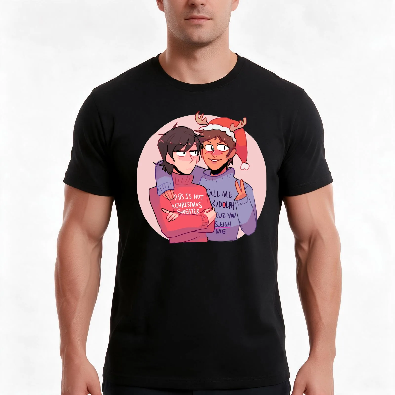 VOLTRON: CHRISTMAS SWEATERS T-Shirt, Summer Casual Cotton Tee, Oversized Streetwear Tops, Vintage Graphic Print, 100% Cotton