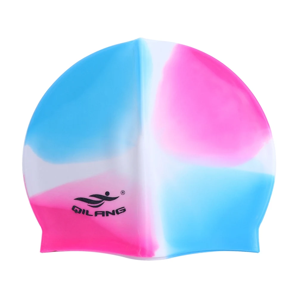 Swim Pool Men and Women Silicone Colorful Plus Size Flexible Swim Cap Swimming Hat Swimming Cap Bathing Cap Swim Pool Hat