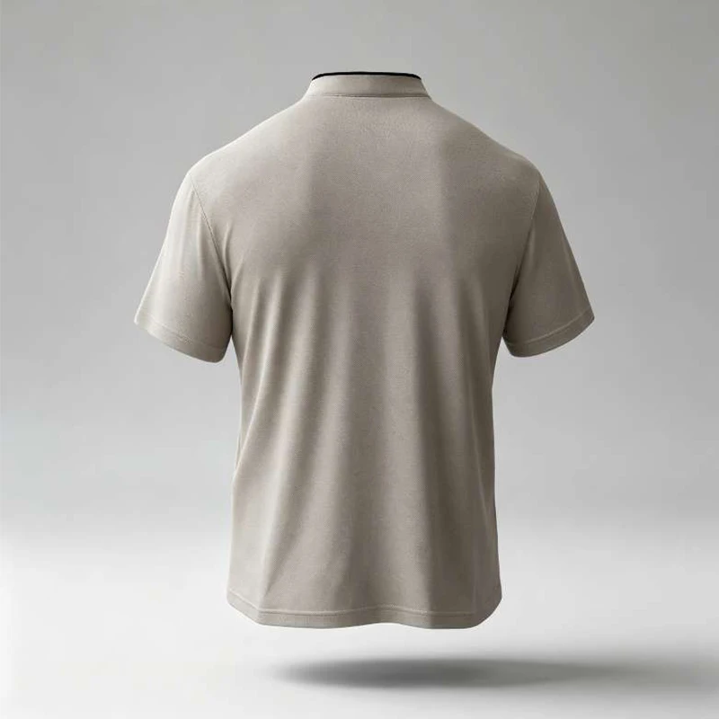 Herren Basic Pullover mit halbem Reißverschluss, Stehkragen und langen Ärmeln, geeignet für Kurzurlaube und verschiedene Freizeitaktivitäten. – Detail 4