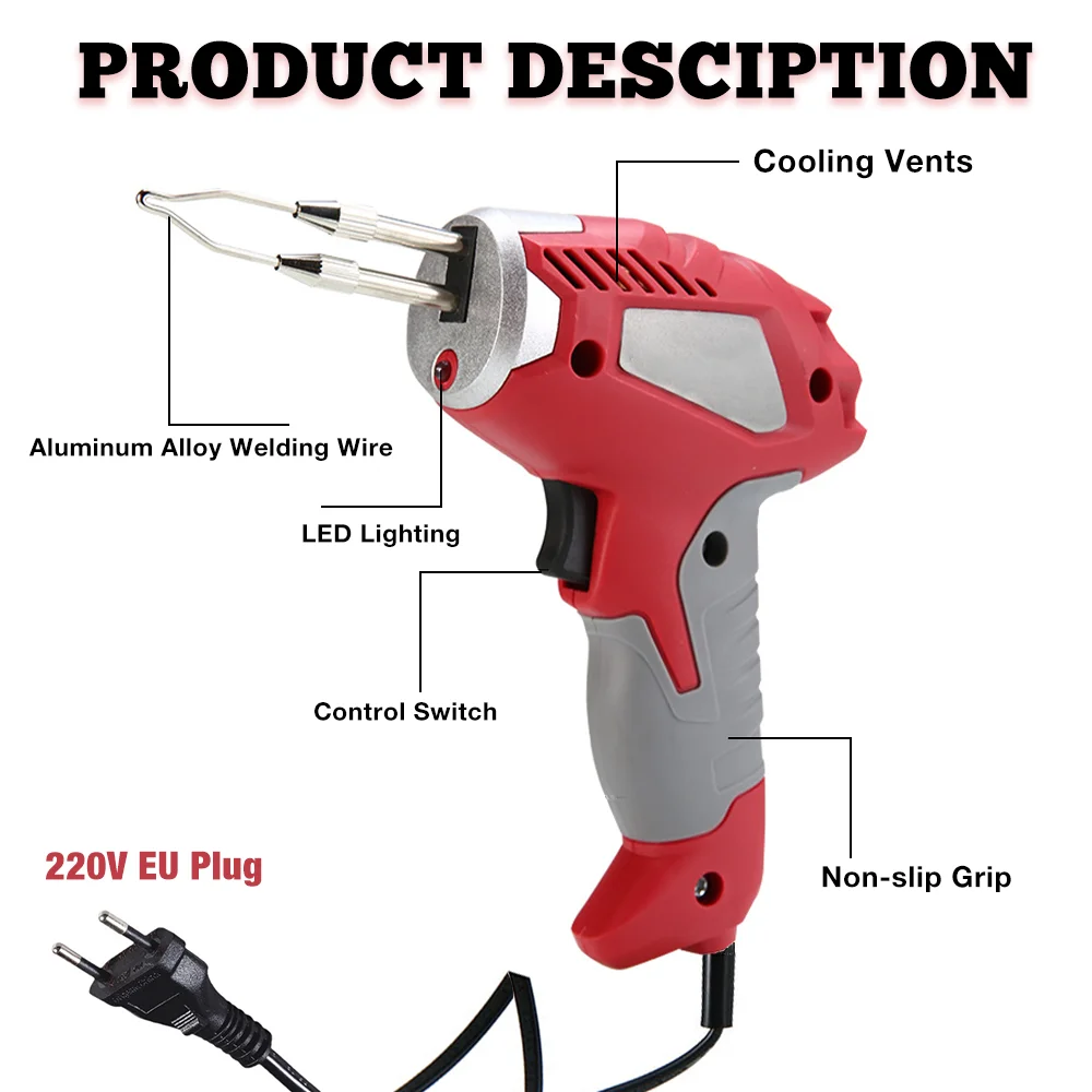 Saldatore da 180 W 220 V Strumento per saldatura a calore rapido di livello industriale UE, pistola saldante professionale, saldatrice elettrica